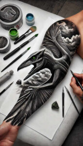 geometric-animals – tattoo design ideas free ai generated – neotraditional-soft-blending – for-shoulder – Gallery: other-animals-inkby-ai
