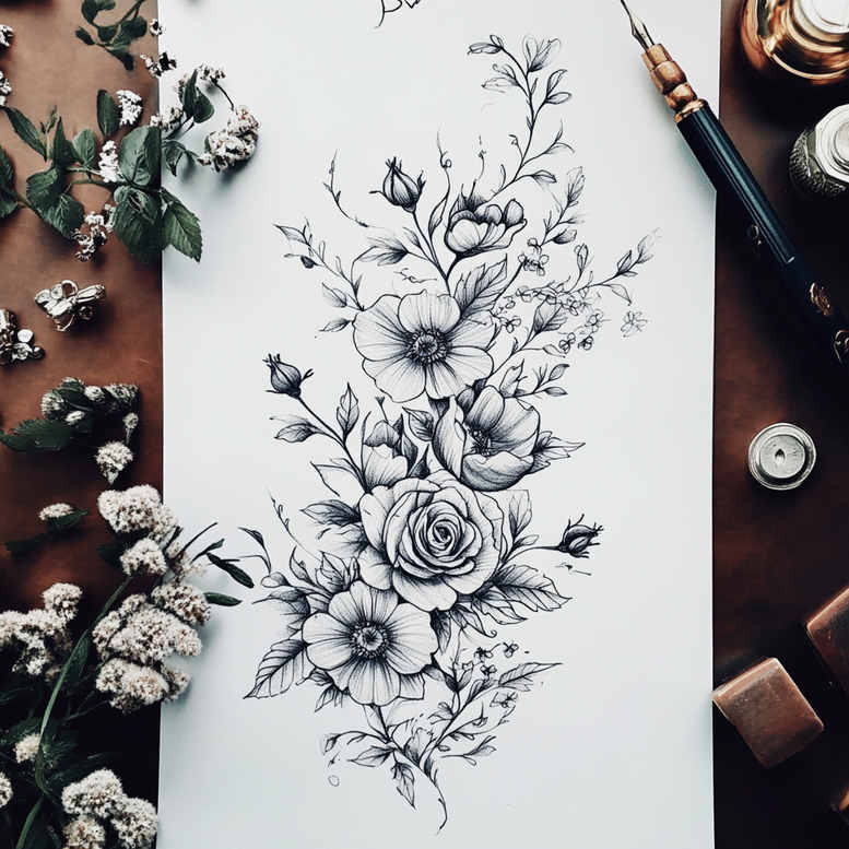 other-animals tattoo design ideas artistic contrast organic for shoulder