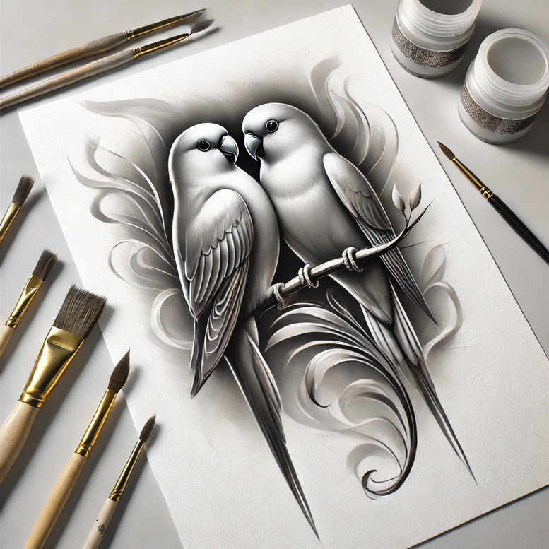 bird-light-effect-tattoo – tattoo design ideas free ai generated – surrealism-floating-elements – for-ankle – Gallery: other-birds-inkby-ai