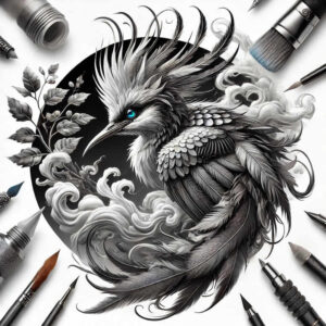 bird-of-prey-tattoo – tattoo design ideas free ai generated – surrealism-phantasm – for-abdomen – Gallery: other-birds-inkby-ai