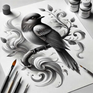 exotic-bird-tattoo – tattoo design ideas free ai generated – realism-balanced-light – for-triceps – Gallery: other-birds-inkby-ai