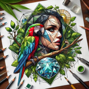 expressive-bird-tattoo – tattoo design ideas free ai generated – realism-realistic-movement – for-full-back – Gallery: other-birds-inkby-ai