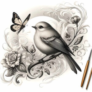 nature-bird-tattoo – tattoo design ideas free ai generated – neotraditional-color-richness – for-ankle – Gallery: other-birds-inkby-ai
