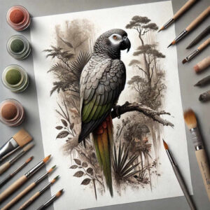 ornamental-bird-tattoo – tattoo design ideas free ai generated – neotraditional-refined-color-palette – for-outer-arm – Gallery: other-birds-inkby-ai