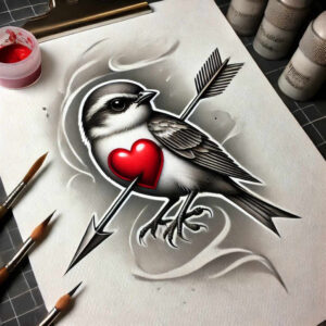 realistic-bird-tattoo – tattoo design ideas free ai generated – neotraditional-bright-color – for-upper-shoulder – Gallery: other-birds-inkby-ai