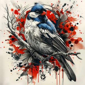 shaded-bird-tattoo – tattoo design ideas free ai generated – surrealism-psychological-depth – for-biceps – Gallery: other-birds-inkby-ai