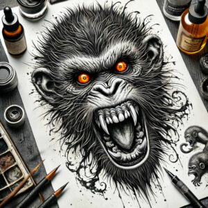 dark-mystery-tattoo – tattoo design ideas free ai generated – surrealism-mysterious – for-temple – Gallery: other-dark-inkby-ai