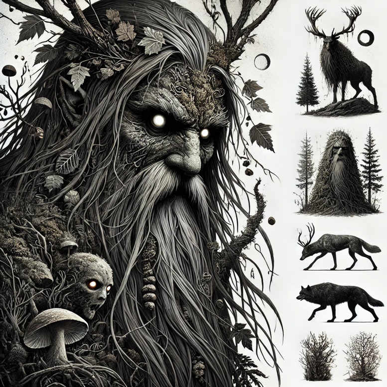 dark-pattern-tattoo – tattoo design ideas free ai generated – realism-reflection-effect – for-calf – Gallery: other-dark-inkby-ai