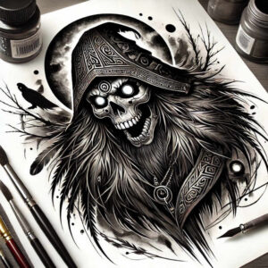 dark-pattern-tattoo – tattoo design ideas free ai generated – surrealism-phantasmagoria – for-full-back – Gallery: other-dark-inkby-ai