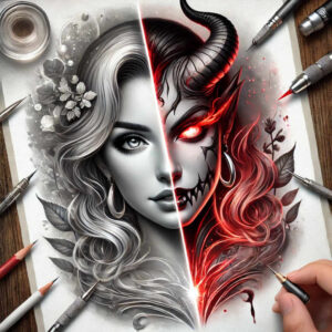 other-dark tattoo design ideas unreal light bleeding for upper back