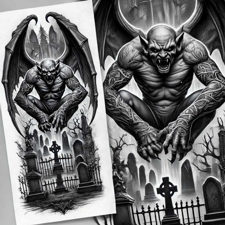 other-dark tattoo design ideas dreamlike freaky symbol of resilience