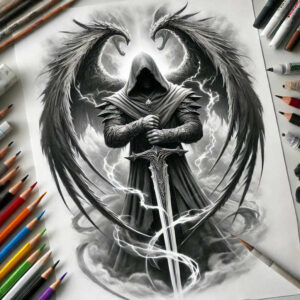 other-dark tattoo design ideas color overlays mask symbolising perseverance