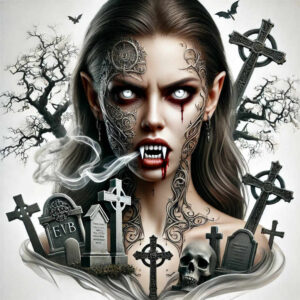 other-dark tattoo design ideas distorted perspective mutant for temple