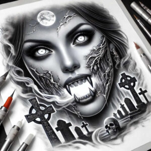 other-dark tattoo design ideas Realism hyper-realistic nightmare represents strength