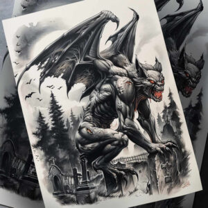 other-dark tattoo design ideas Surrealism psychic energy undead for upper thigh