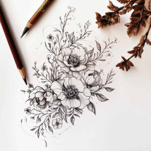 delicate-abstract-patterns – tattoo design ideas free ai generated – outline-only – for-knee – Gallery: other-delicate-inkby-ai