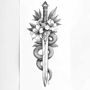 delicate-compositions – tattoo design ideas free ai generated – no-shading – for-back-shoulder – Gallery: other-delicate-inkby-ai