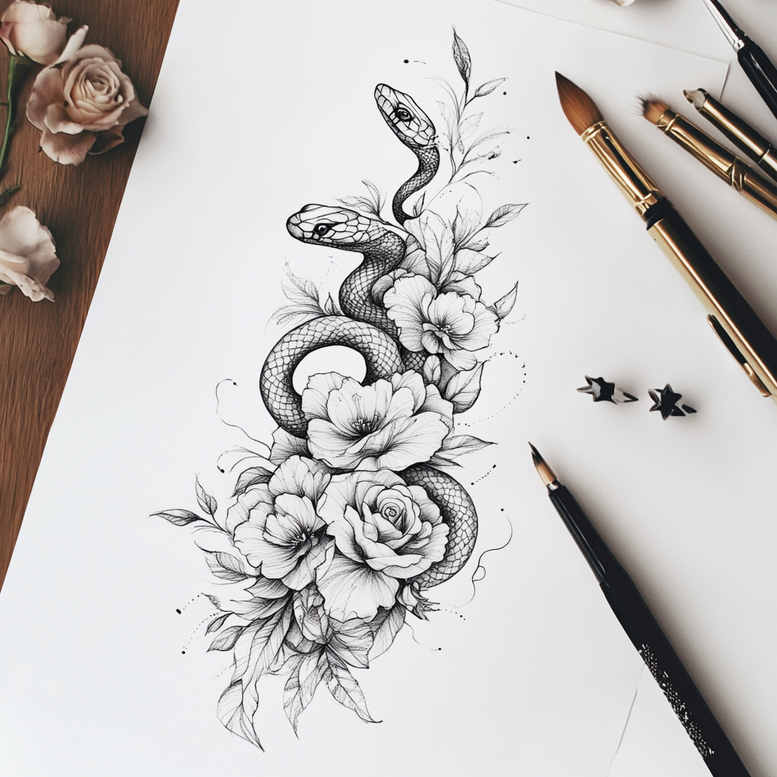delicate-mystical-motifs – tattoo design ideas free ai generated – whisper-line – for-outer-arm – Gallery: other-delicate-inkby-ai