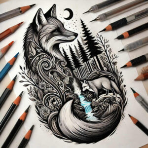 delicate-shading – tattoo design ideas free ai generated – fine-dot – for-calf – Gallery: other-delicate-inkby-ai