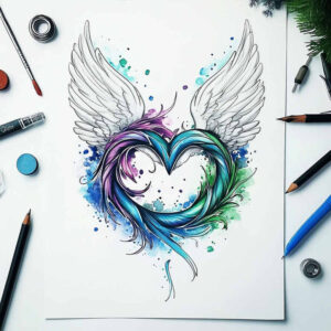 feather-tattoos – tattoo design ideas free ai generated – outline-only – for-palm – Gallery: other-delicate-inkby-ai