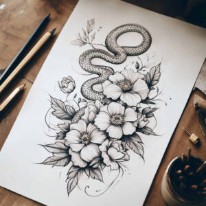 flower-tattoos – tattoo design ideas free ai generated – precise – for-lower-thigh – Gallery: other-delicate-inkby-ai