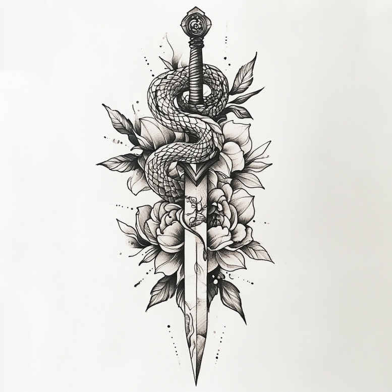 life-motif-tattoos – tattoo design ideas free ai generated – negative-space – for-knee – Gallery: other-delicate-inkby-ai