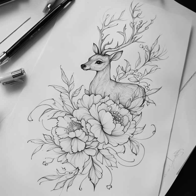line-tattoos – tattoo design ideas free ai generated – subtle – for-toe – Gallery: other-delicate-inkby-ai