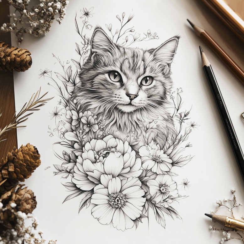 nature-motif-tattoos – tattoo design ideas free ai generated – empty-space – for-calf – Gallery: other-delicate-inkby-ai