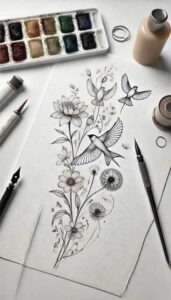 ornamental-tattoos – tattoo design ideas free ai generated – plain – for-upper-back – Gallery: other-delicate-inkby-ai