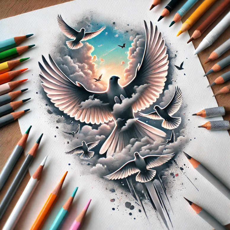 small-element-tattoos – tattoo design ideas free ai generated – single-color – for-full-back – Gallery: other-delicate-inkby-ai