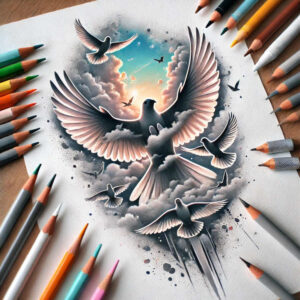 other-delicate tattoo design ideas pure outline soft edges symbolising perseverance
