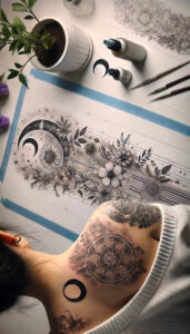 tattoos-with-soft-color – tattoo design ideas free ai generated – whisper-line – for-upper-thigh – Gallery: other-delicate-inkby-ai