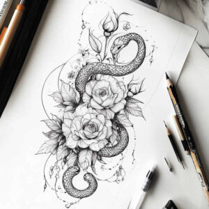 thin-line-tattoos – tattoo design ideas free ai generated – outline-only – for-heel – Gallery: other-delicate-inkby-ai