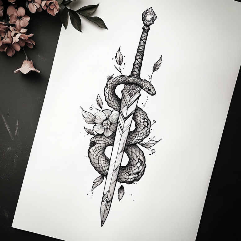 wave-tattoos – tattoo design ideas free ai generated – no-shading – for-knee – Gallery: other-delicate-inkby-ai
