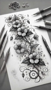 flower-leaf-tattoo – tattoo design ideas free ai generated – realism-realistic-gleam – for-hand – Gallery: other-flowers-inkby-ai