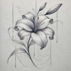 flower-shadow-tattoo – tattoo design ideas free ai generated – neotraditional-enhanced-shading – for-side-torso – Gallery: other-flowers-inkby-ai