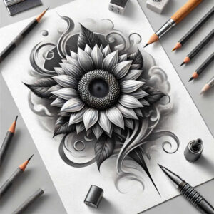 flowers-in-neotraditional-style – tattoo design ideas free ai generated – surrealism-abstract – for-inner-arm – Gallery: other-flowers-inkby-ai
