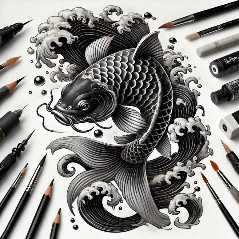 flowers-with-feathers – tattoo design ideas free ai generated – realism-moist-effect – for-ankle – Gallery: other-flowers-inkby-ai