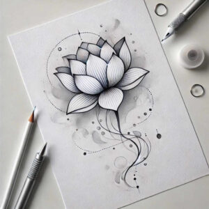 flowers-with-nature-motif – tattoo design ideas free ai generated – neotraditional-clean-fill – for-upper-arm – Gallery: other-flowers-inkby-ai