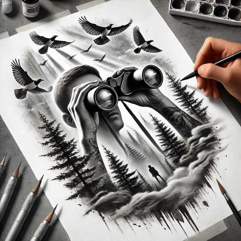diving-hobby – tattoo design ideas free ai generated – neotraditional-solid-fill – for-upper-thigh – Gallery: other-hobby-inkby-ai