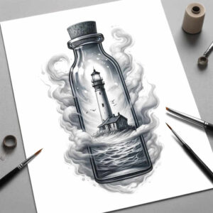 theater-hobby – tattoo design ideas free ai generated – surrealism-fantasy-inspired – for-lower-back – Gallery: other-hobby-inkby-ai