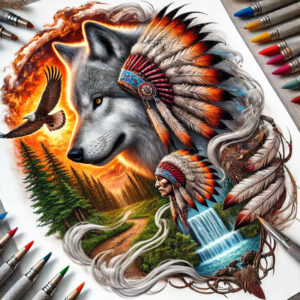 native-symbol – tattoo design ideas free ai generated – surrealism-visionary – for-biceps – Gallery: other-native-americans-inkby-ai
