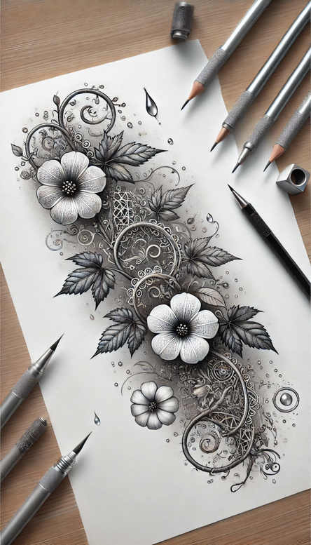 pristine – tattoo design ideas free ai generated – surrealism-timeless – for-scapula – Gallery: other-religions-inkby-ai
