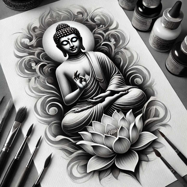 other-religions tattoo design ideas refined lines ritual patterns symbolising courage