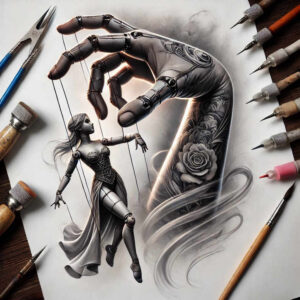 other tattoo design ideas Surrealism impossible forms fine-line for lower back