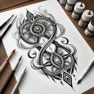 other tattoo design ideas Surrealism hallucinatory line-art for upper chest