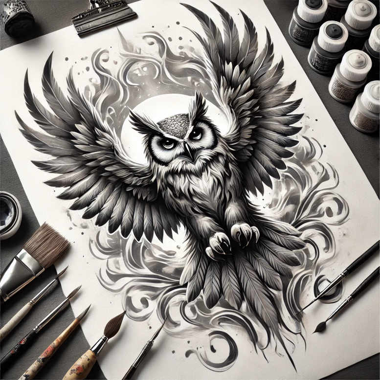 ornamental-owl-tattoo-neotraditional-modern-classic-for-forearm – tattoo design ideas free ai generated – Gallery: owls-inkby-ai