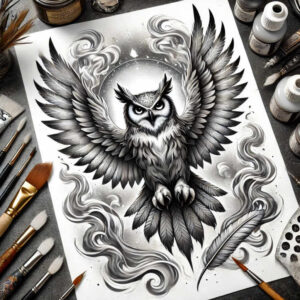 owls tattoo design ideas modern classic night flight for upper arm