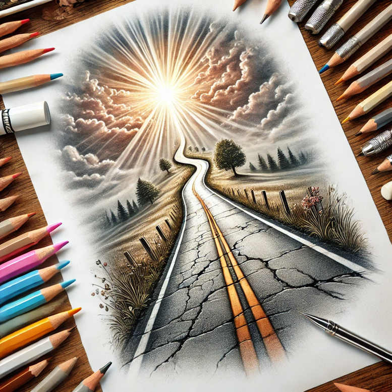 road-tattoo-realism-clean-background-for-shoulder-blade – tattoo design ideas free ai generated – Gallery: path-road-inkby-ai