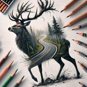 mystical-path – tattoo design ideas free ai generated – neotraditional-expressive-color – for-lower-thigh – Gallery: path-road-inkby-ai